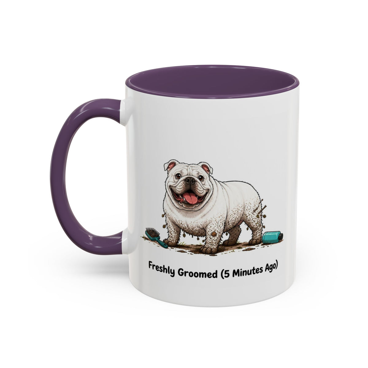 Freshly Groomed Mug - Bulldog - White
