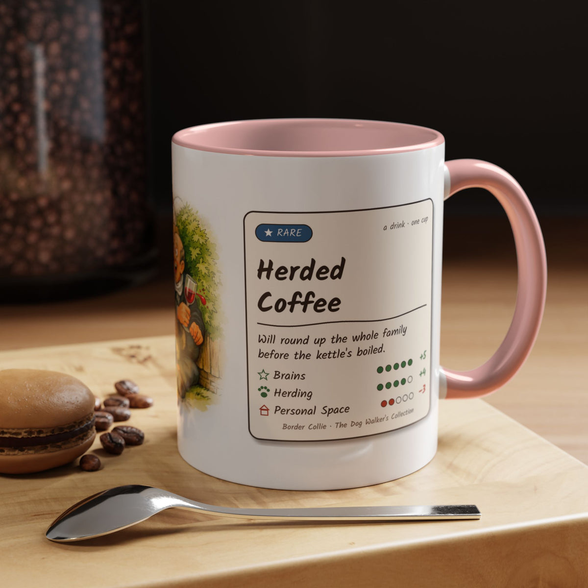 Funny Border Collie Mug - Herded Coffee, Collie Herding the Family, Sheepdog Owner Gift, Dog Lover Coffee Mug, 11oz