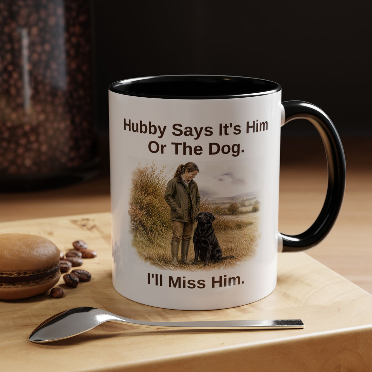 Hubby Says Mug - Labrador - Black - Brunette