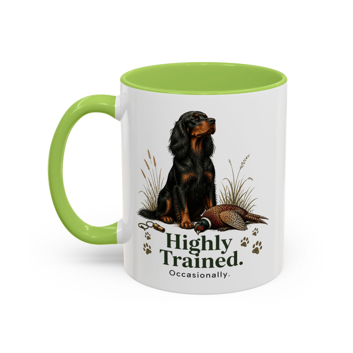 Funny Gordon Setter Mug - Highly Trained Occasionally, Gundog Owner Gift, Shooting Dog Lover Coffee Mug, 11oz
