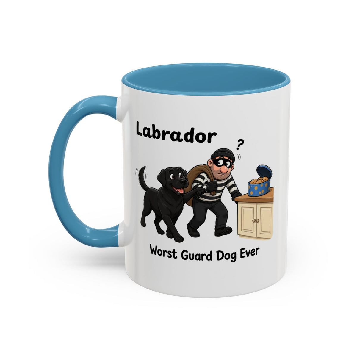 Personalised Black Labrador Mug - Worst Guard Dog Ever - Custom Dog Name, Funny Lab Gift, 11oz