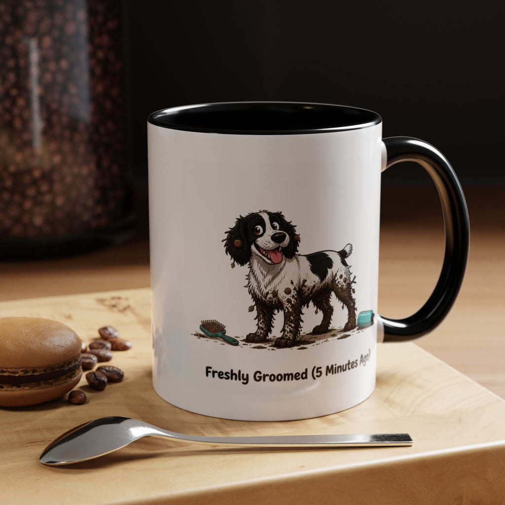 Freshly Groomed Mug - Springer Spaniel - Black & White