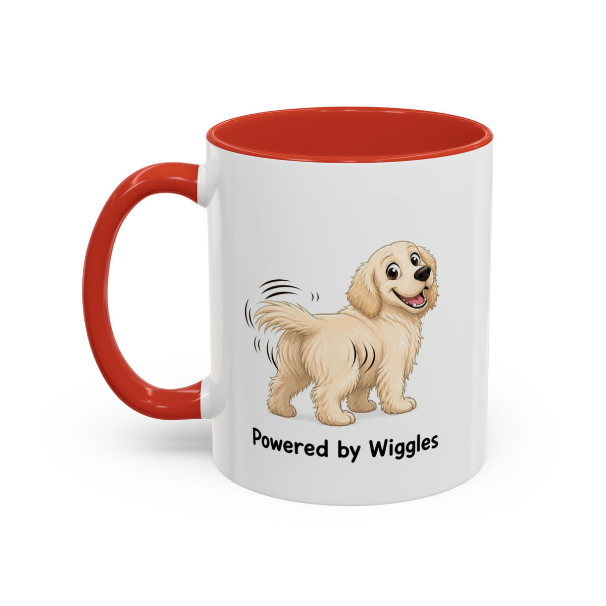 Powered by Wiggles Mug - Golden Retriever - Cream