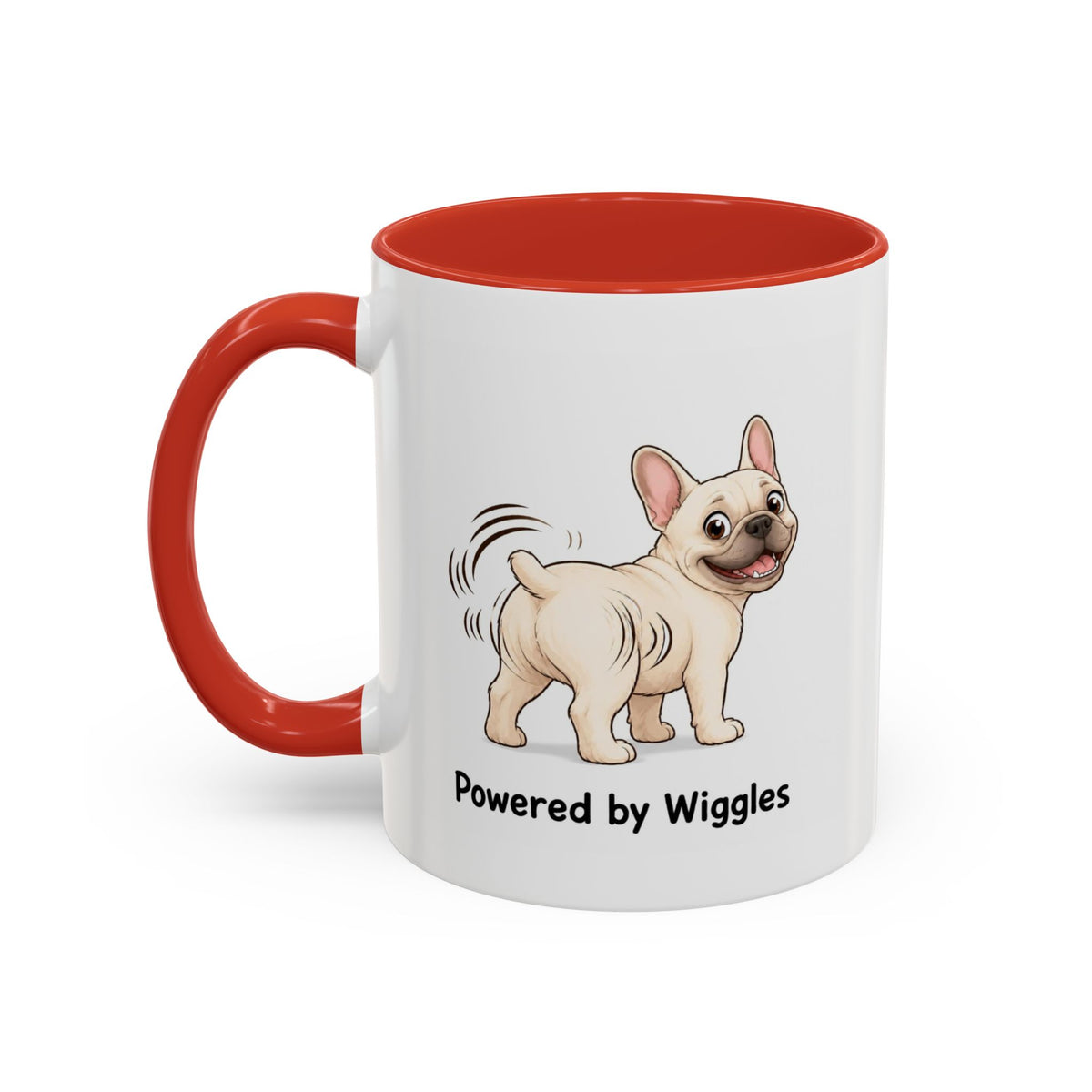 Powered by Wiggles Mug - French Bulldog - Cream