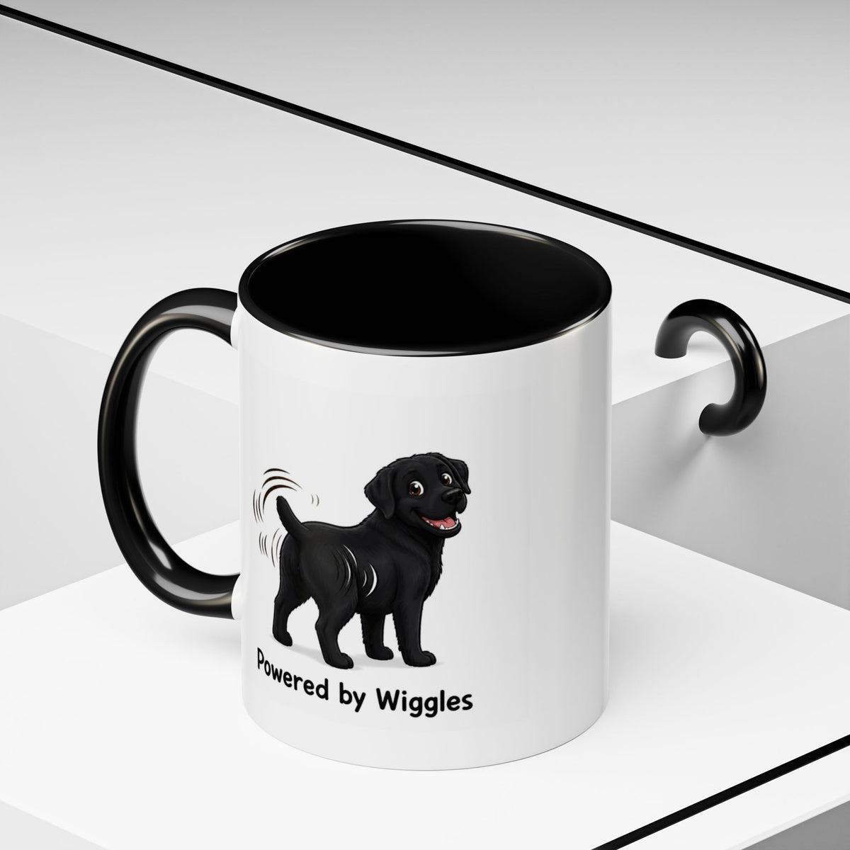 Powered by Wiggles Mug - Labrador - Black