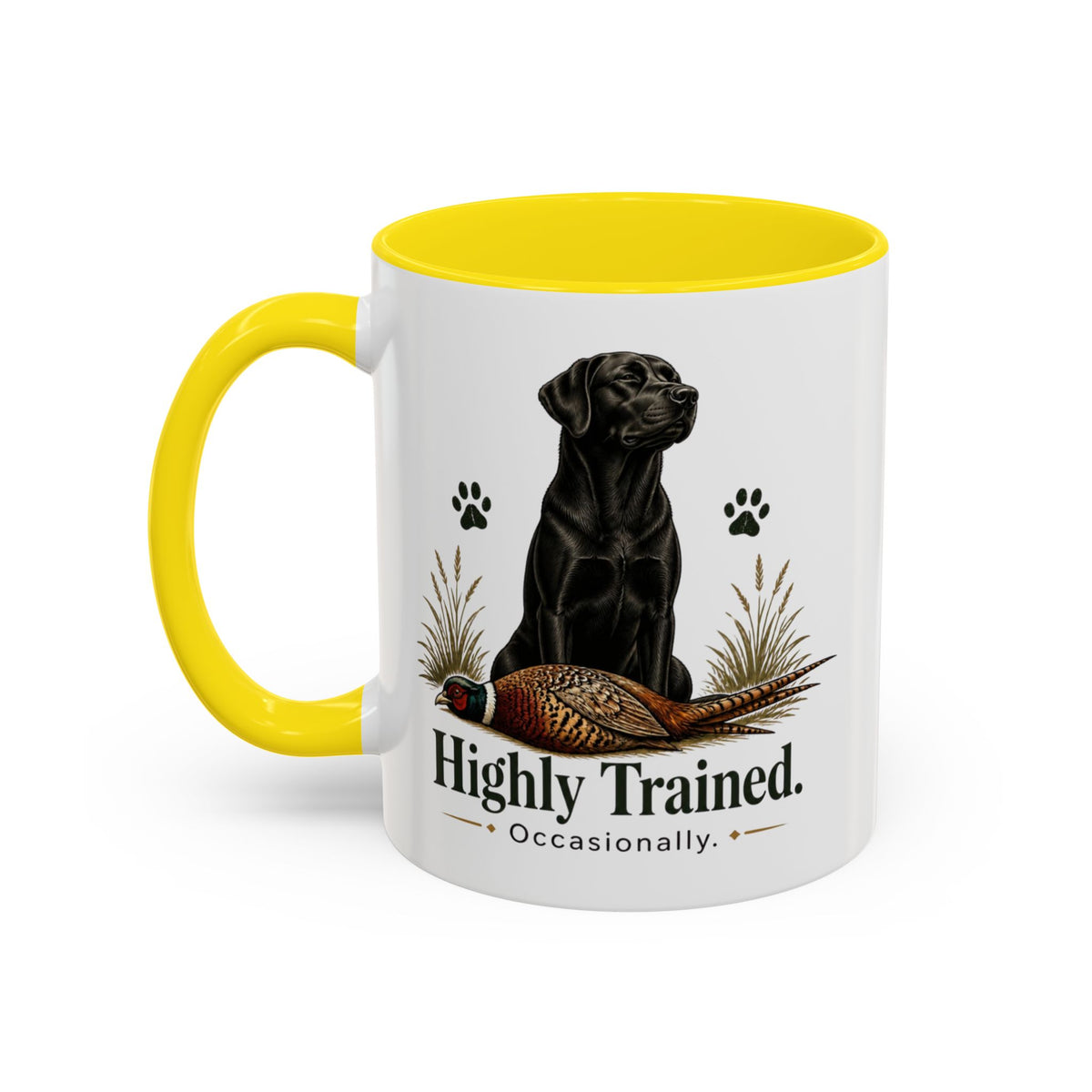 Funny Black Labrador Mug - Highly Trained Occasionally, Gundog Owner Gift, Shooting Dog Lover Coffee Mug, 11oz