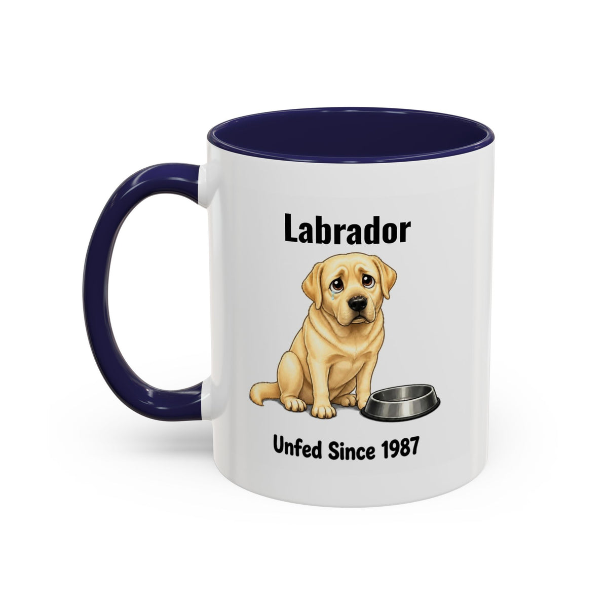 Personalised Yellow Labrador Mug - Unfed Since 1987 - Custom Dog Name, Funny Greedy Lab Gift, 11oz