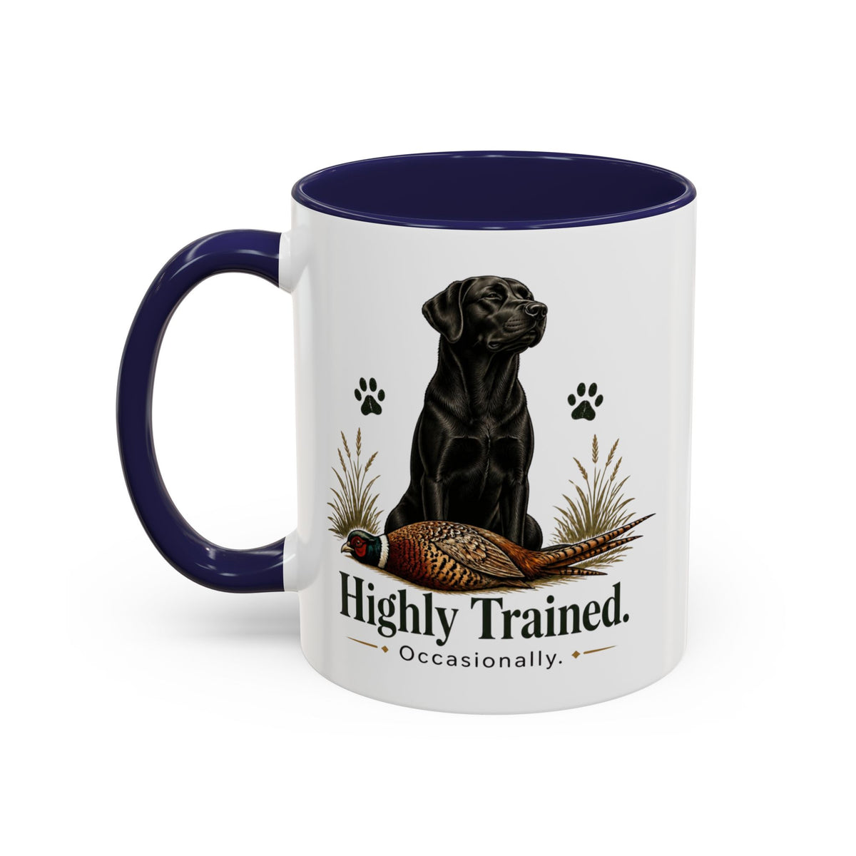 Funny Black Labrador Mug - Highly Trained Occasionally, Gundog Owner Gift, Shooting Dog Lover Coffee Mug, 11oz