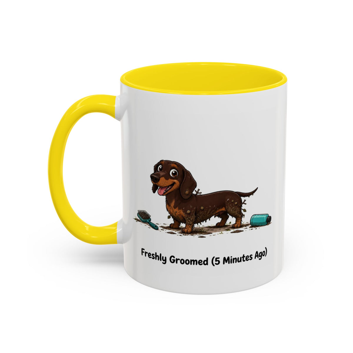 Freshly Groomed Mug - Mini Smooth Dachshund - Chocolate & Tan
