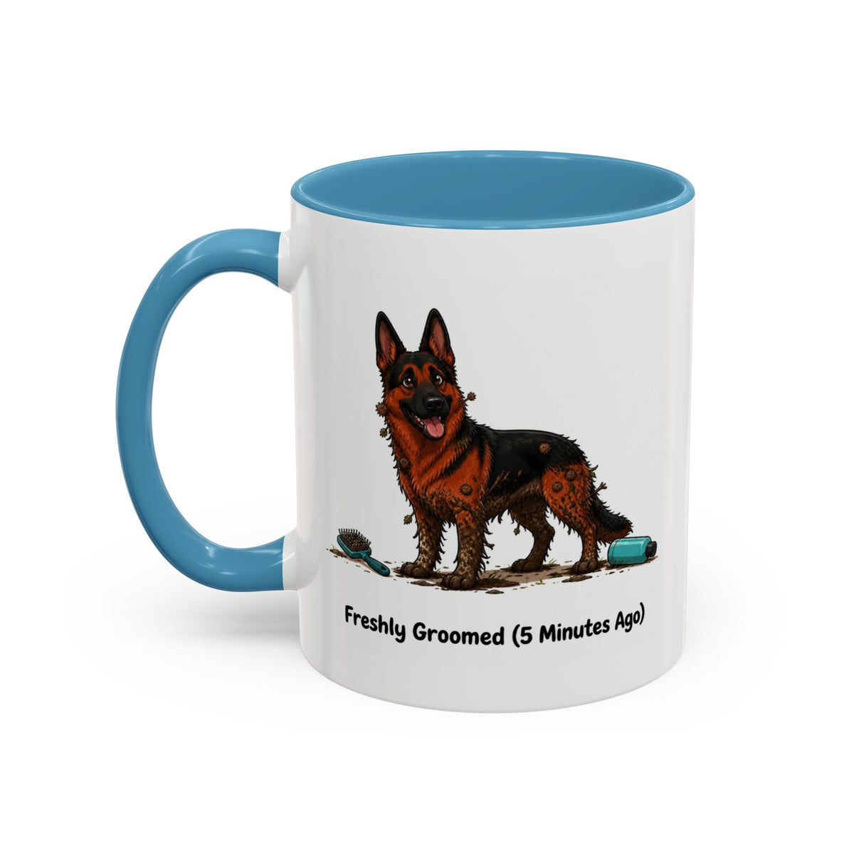 Freshly Groomed Mug - German Shepherd - Black & Red