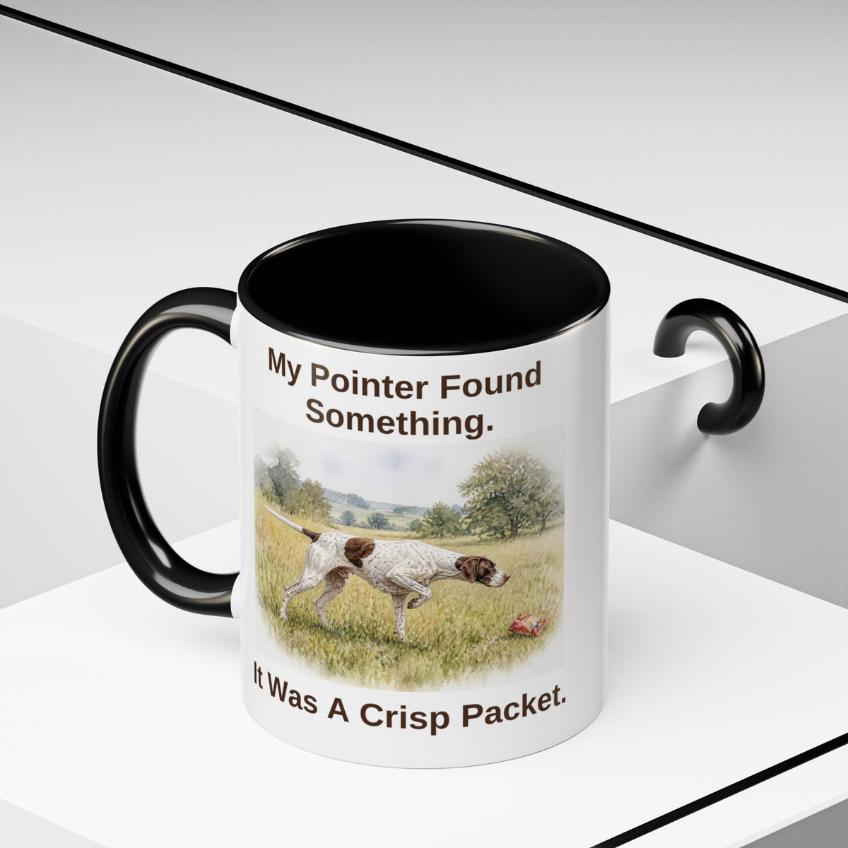 Funny English Pointer Mug - My Pointer Found Something. It Was A Crisp Packet.