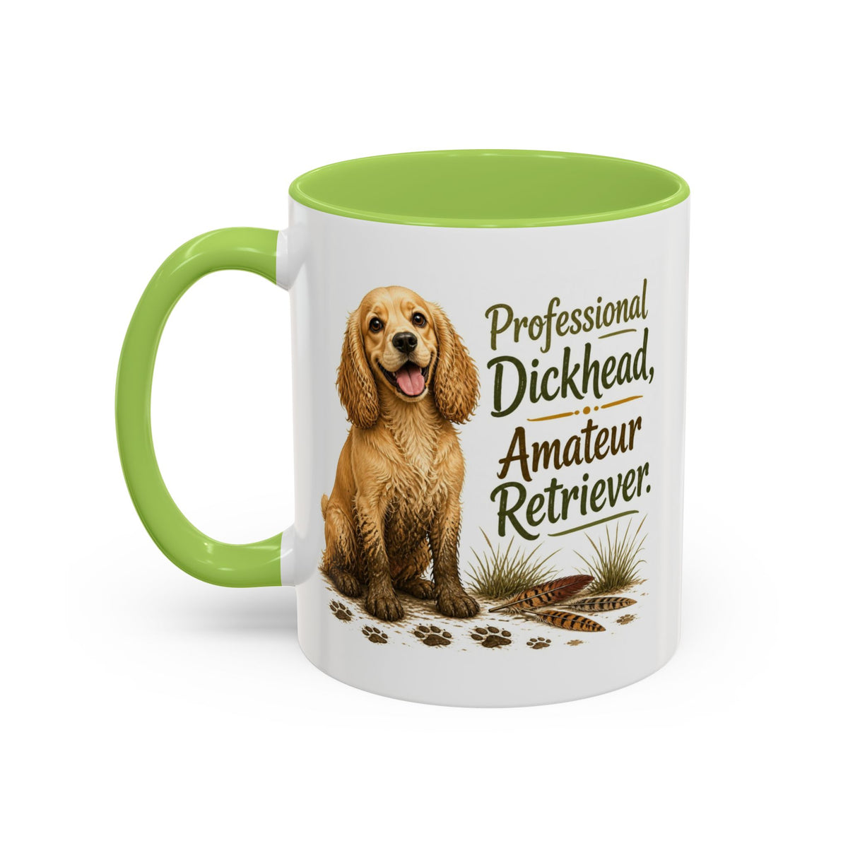 Funny Golden Cocker Spaniel Mug - Professional Dickhead, Amateur Retriever, Working Gun Dog Gift, Pheasant Shooting Mug, 11oz