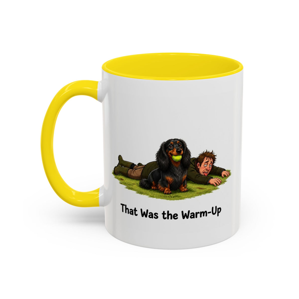 Warm-Up Mug - Mini Long Haired Dachshund - Black & Tan - Man