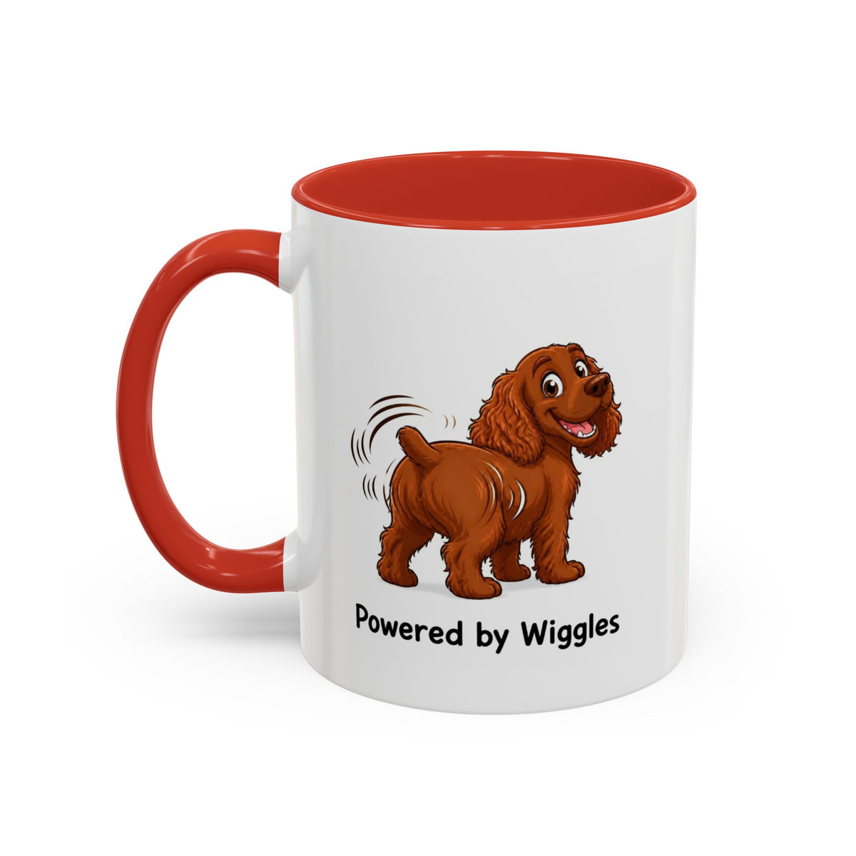 Powered by Wiggles Mug - Cocker Spaniel - Red