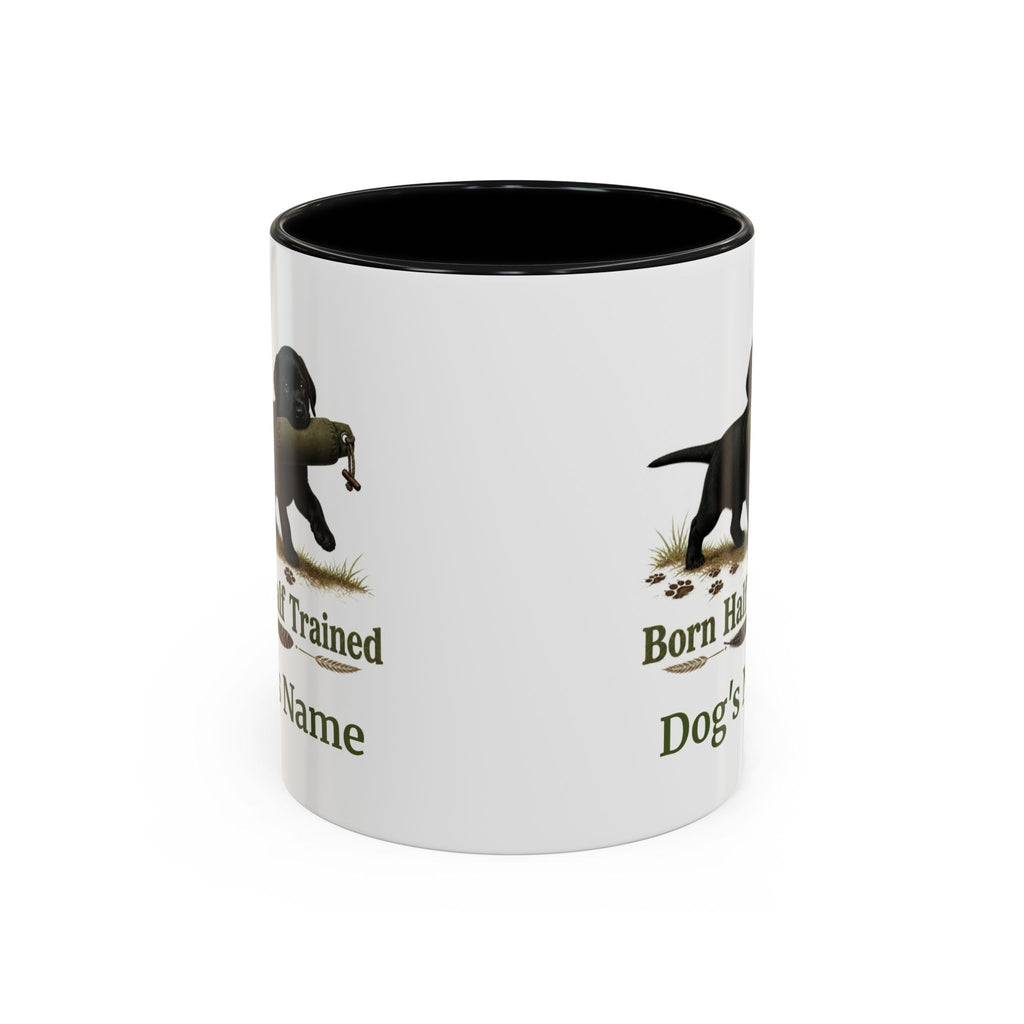 Personalised Black Labrador Puppy Mug - Born Half Trained - Custom Dog Name, Training Dummy Gun Dog Gift, 11oz