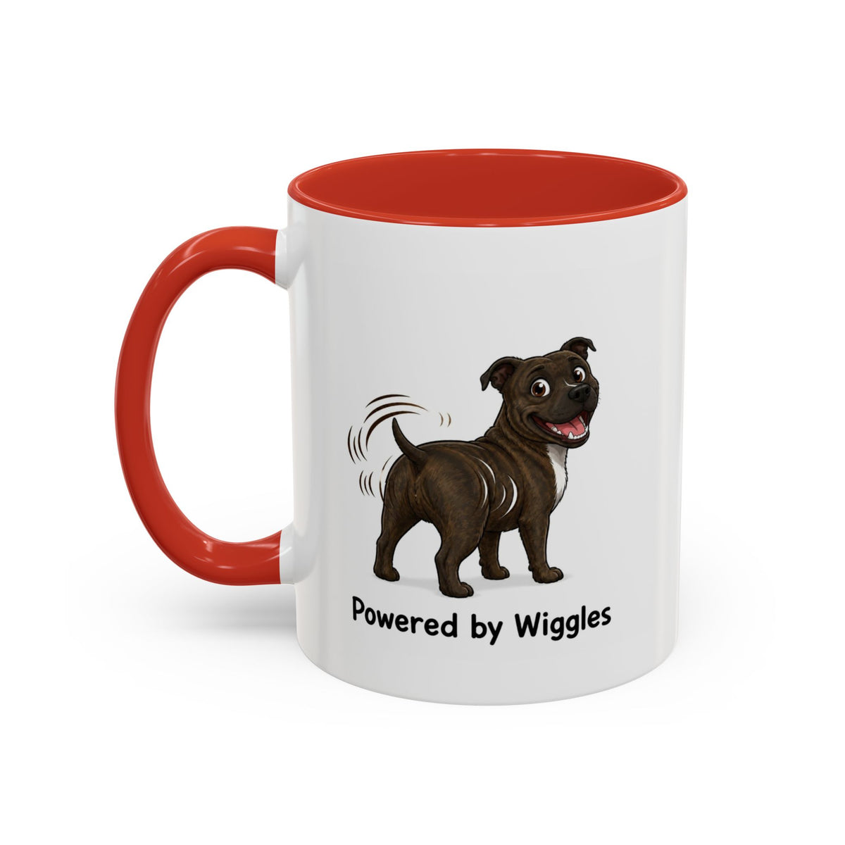 Powered by Wiggles Mug - Staffordshire Bull Terrier - Brindle