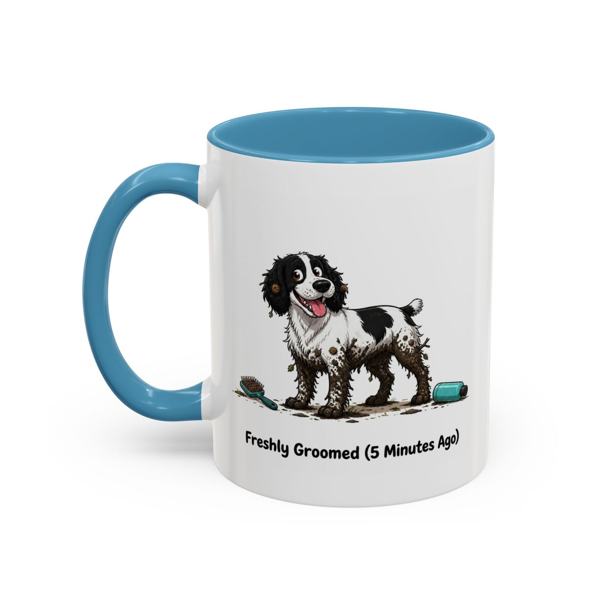 Freshly Groomed Mug - Springer Spaniel - Black & White