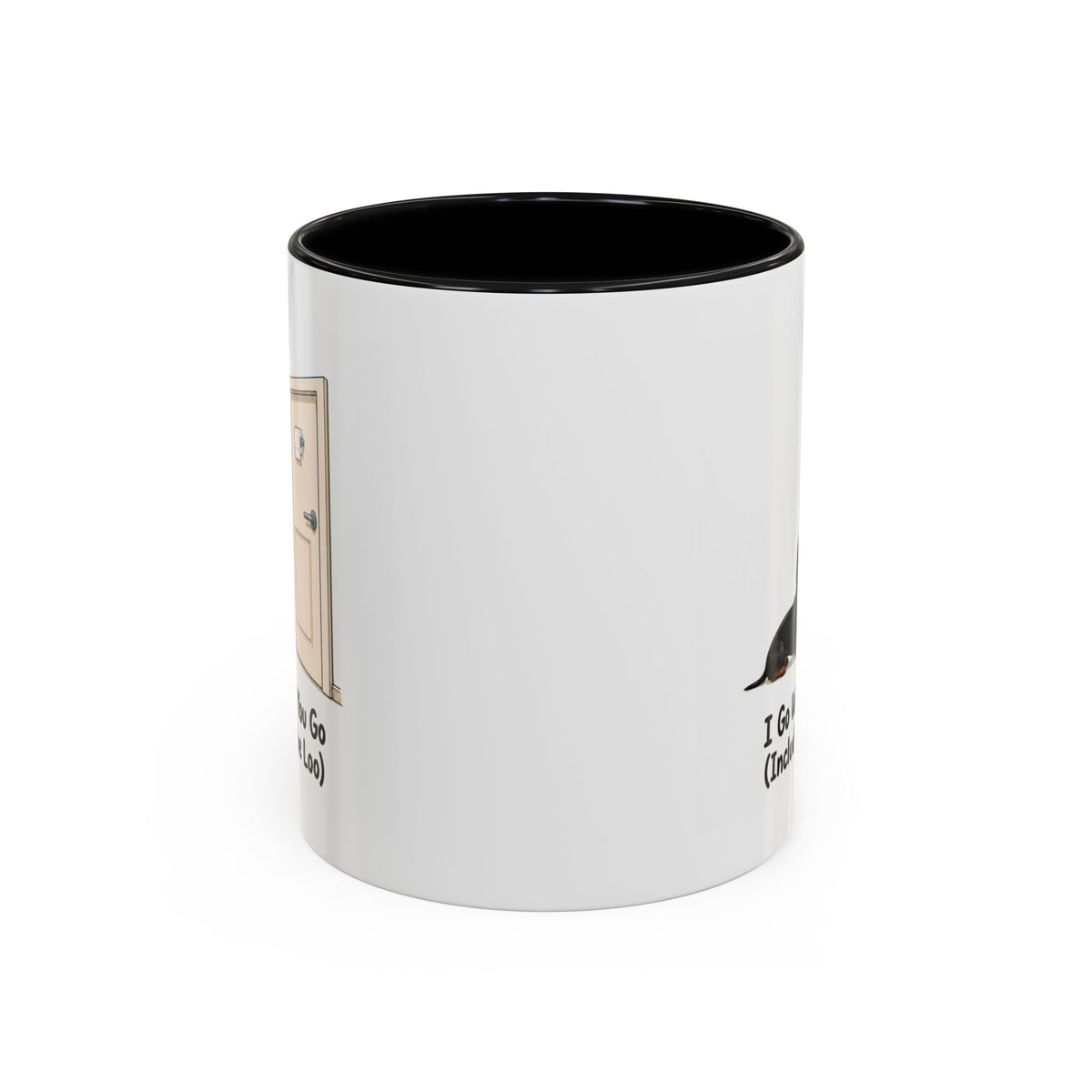 I Go Where You Go Mug - Mini Smooth Dachshund - Black & Tan