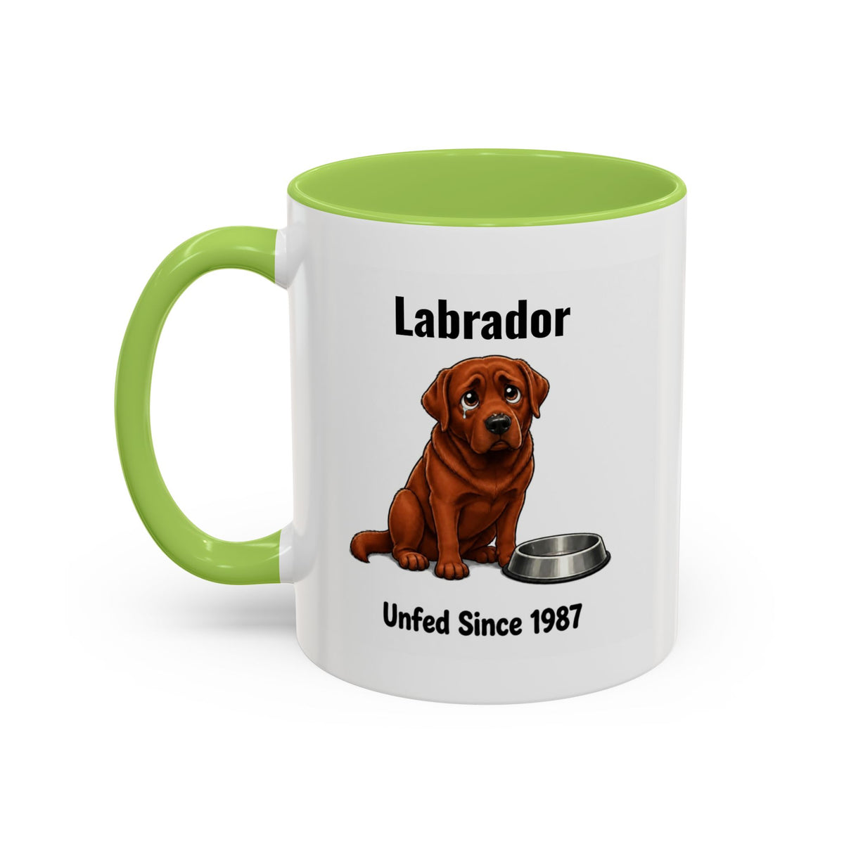 Personalised Fox Red Labrador Mug - Unfed Since 1987 - Custom Dog Name, Funny Greedy Lab Gift, 11oz