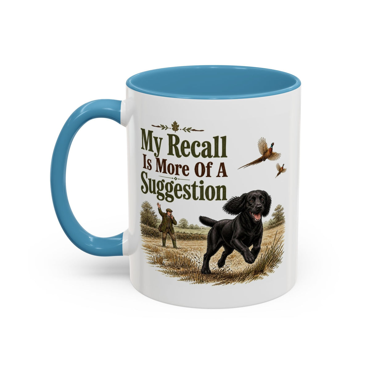 Funny Black Cocker Spaniel Mug - My Recall Is More Of A Suggestion, Working Gun Dog Gift, Pheasant Shooting Mug, 11oz