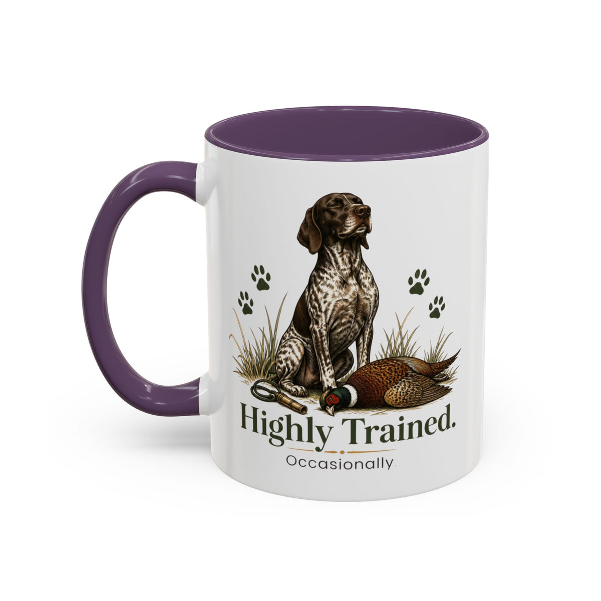 Funny German Shorthaired Pointer Mug - Highly Trained Occasionally, Gundog Owner Gift, Shooting Dog Lover Coffee Mug, 11oz