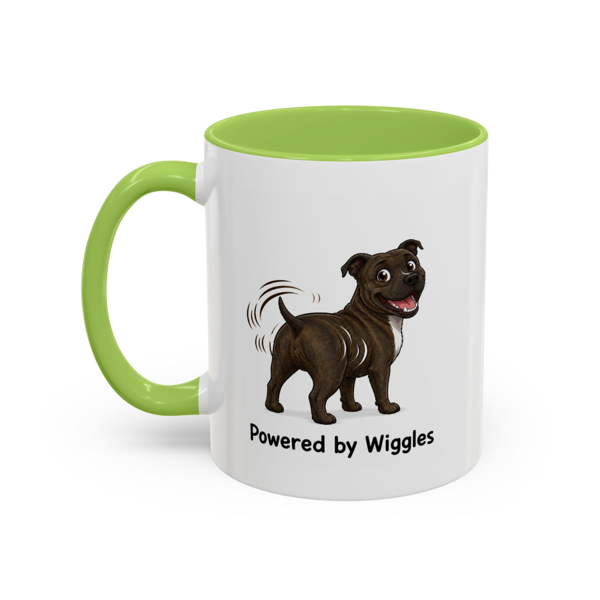 Powered by Wiggles Mug - Staffordshire Bull Terrier - Brindle