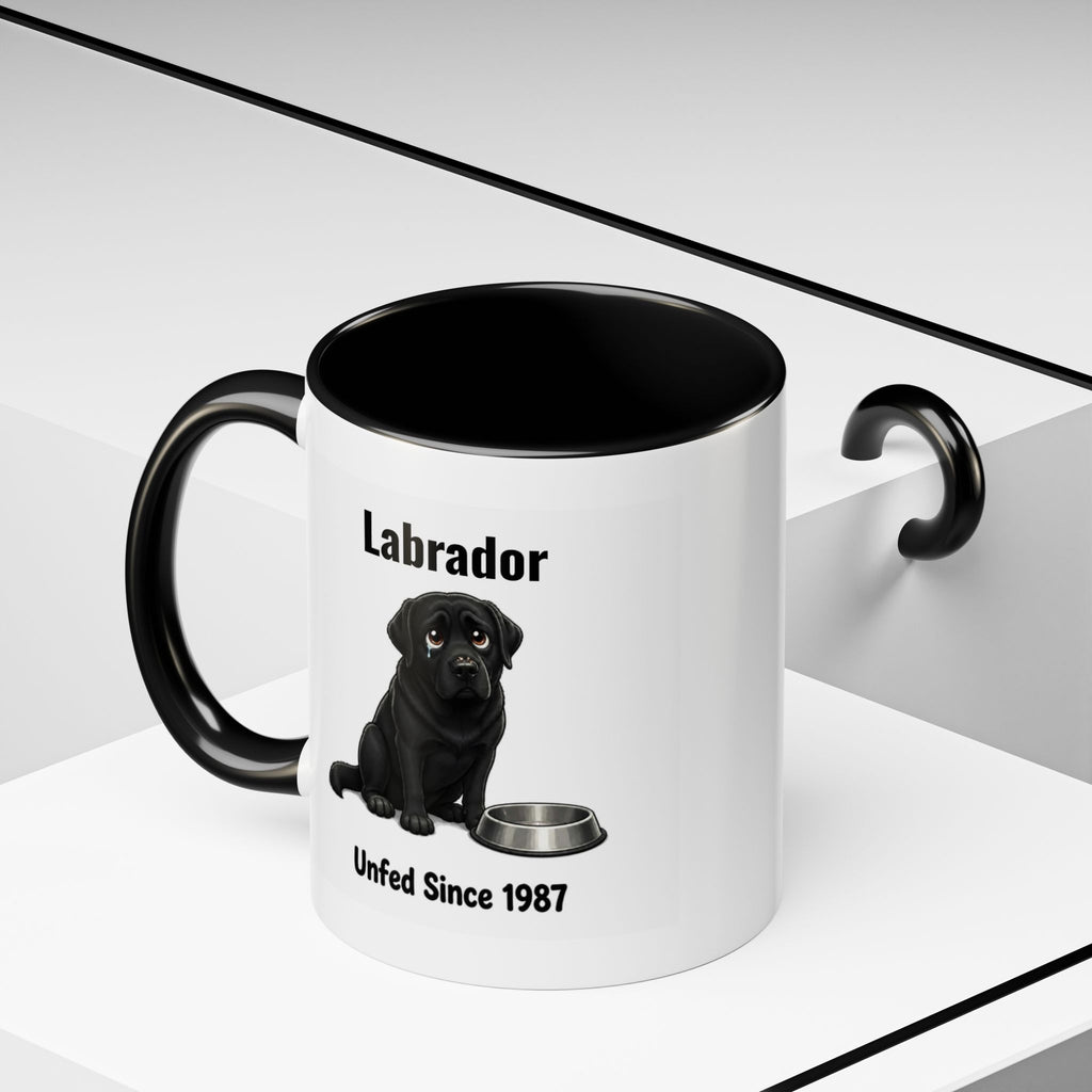 Personalised Black Labrador Mug - Unfed Since 1987 - Custom Dog Name, Funny Greedy Lab Gift, 11oz