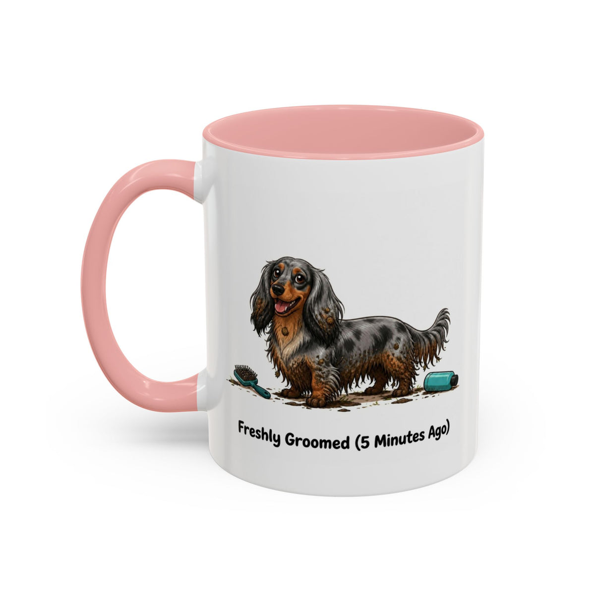 Freshly Groomed Mug - Mini Long Haired Dachshund - Dapple