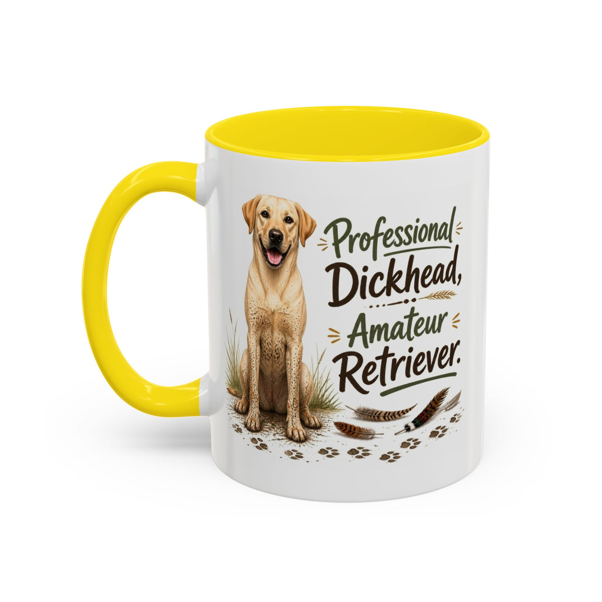 Funny Yellow Labrador Mug - Professional Dickhead, Amateur Retriever, Working Gun Dog Gift, Pheasant Shooting Mug, 11oz