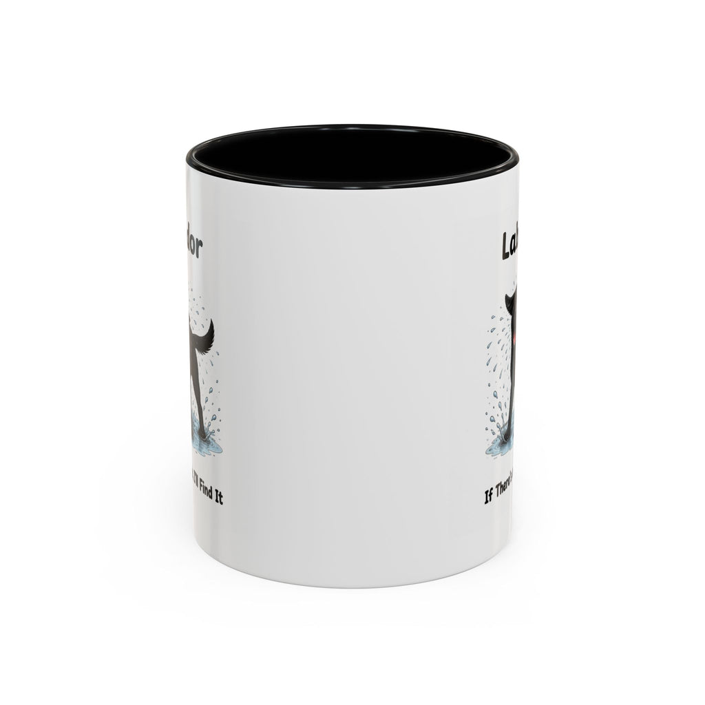 Personalised Black Labrador Mug - If There's a Puddle, I'll Find It - Custom Dog Name, Funny Wet Dog Gift, 11oz