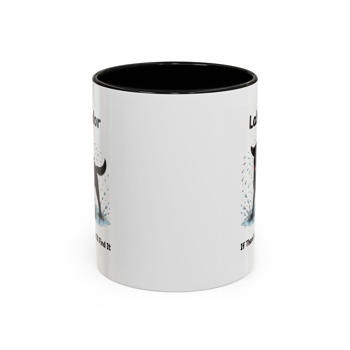 Personalised Black Labrador Mug - If There's a Puddle, I'll Find It - Custom Dog Name, Funny Wet Dog Gift, 11oz