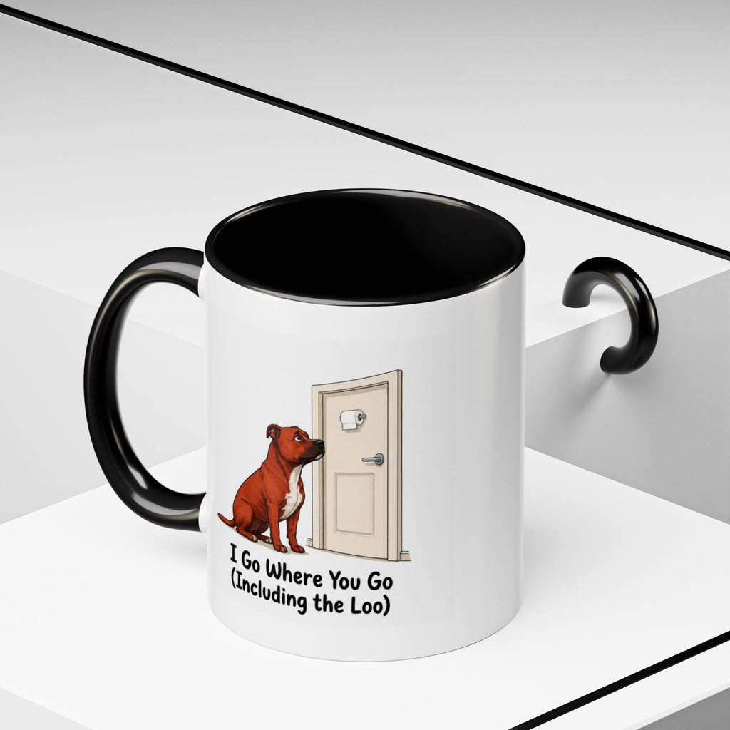 I Go Where You Go Mug - Staffordshire Bull Terrier - Red
