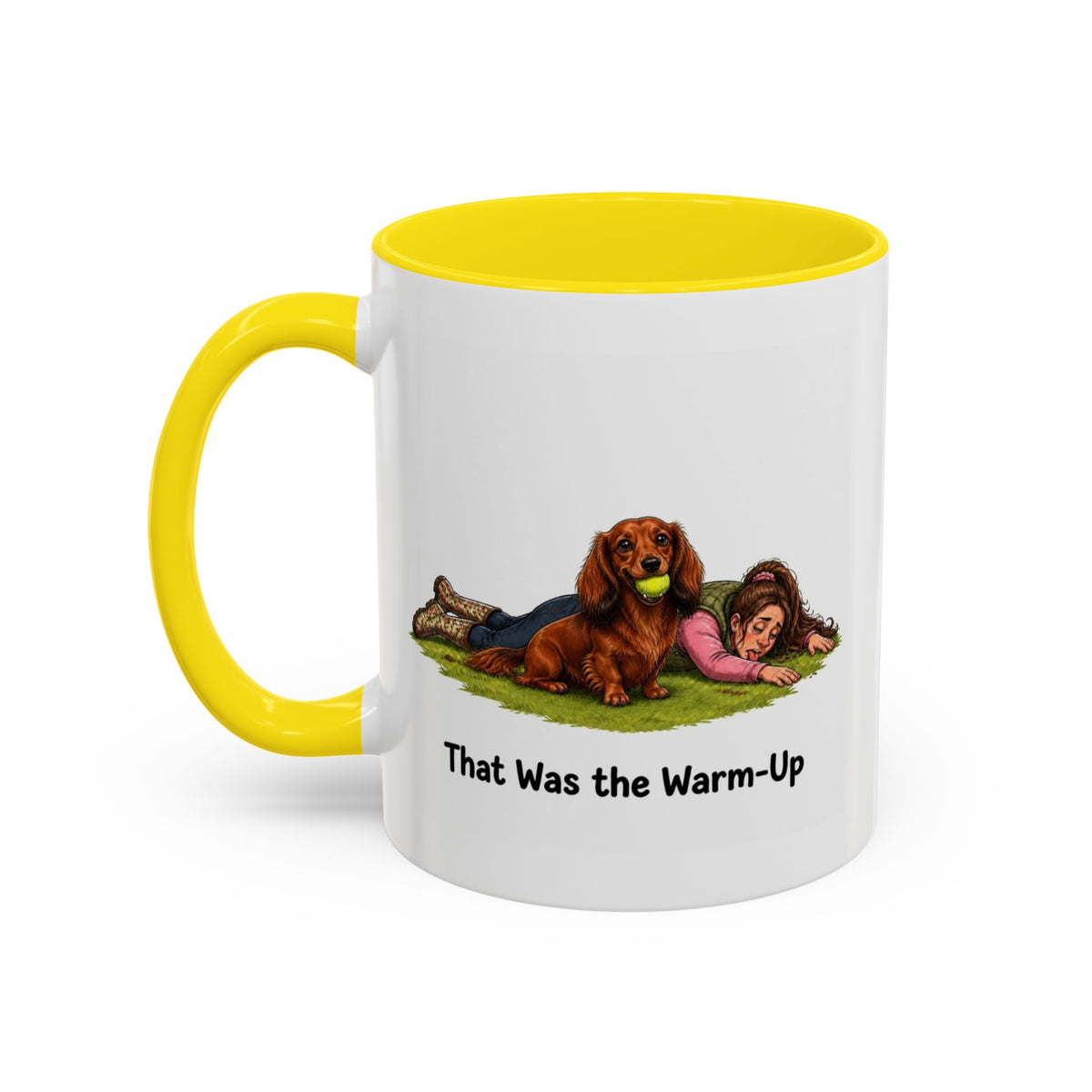 Warm-Up Mug - Mini Long Haired Dachshund - Red - Woman