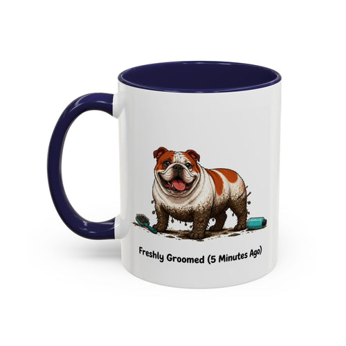 Freshly Groomed Mug - Bulldog - Red & White