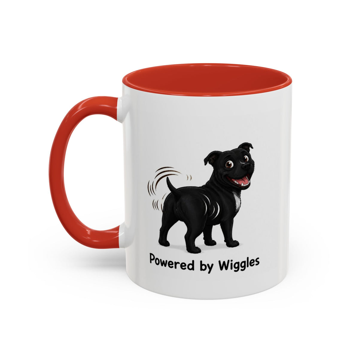 Powered by Wiggles Mug - Staffordshire Bull Terrier - Black