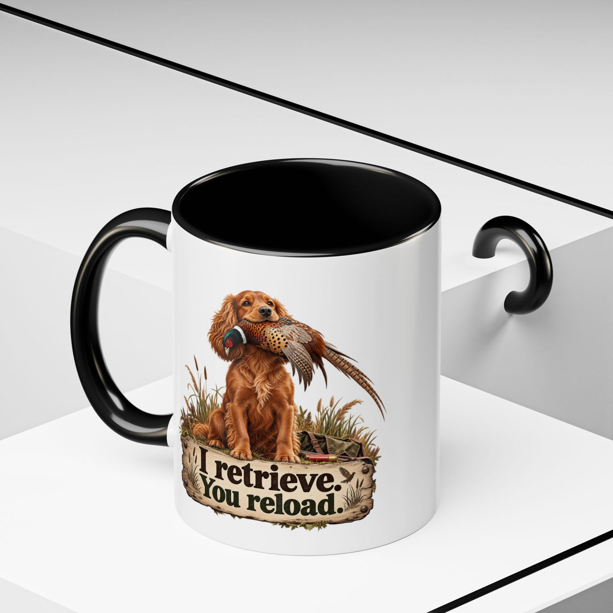 Funny Red Cocker Spaniel Mug - I Retrieve You Reload, Gundog Owner Gift, Shooting Dog Lover Coffee Mug, 11oz