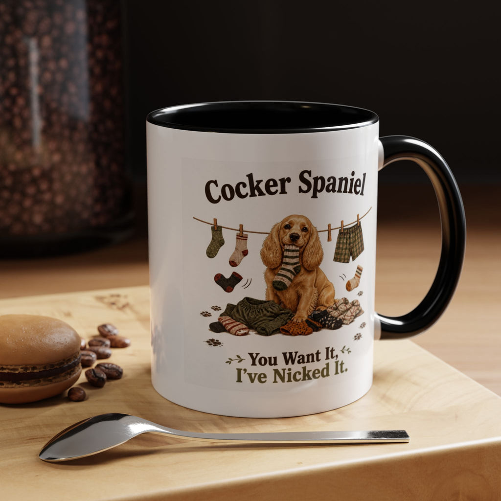 Funny Golden Cocker Spaniel Mug - You Want It, I've Nicked It, Sock Thief Dog, Spaniel Owner Gift, 11oz
