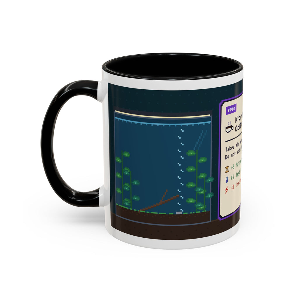 Nitrogen Cycle Coffee pixel art aquarium mug, 11oz ceramic – view 6