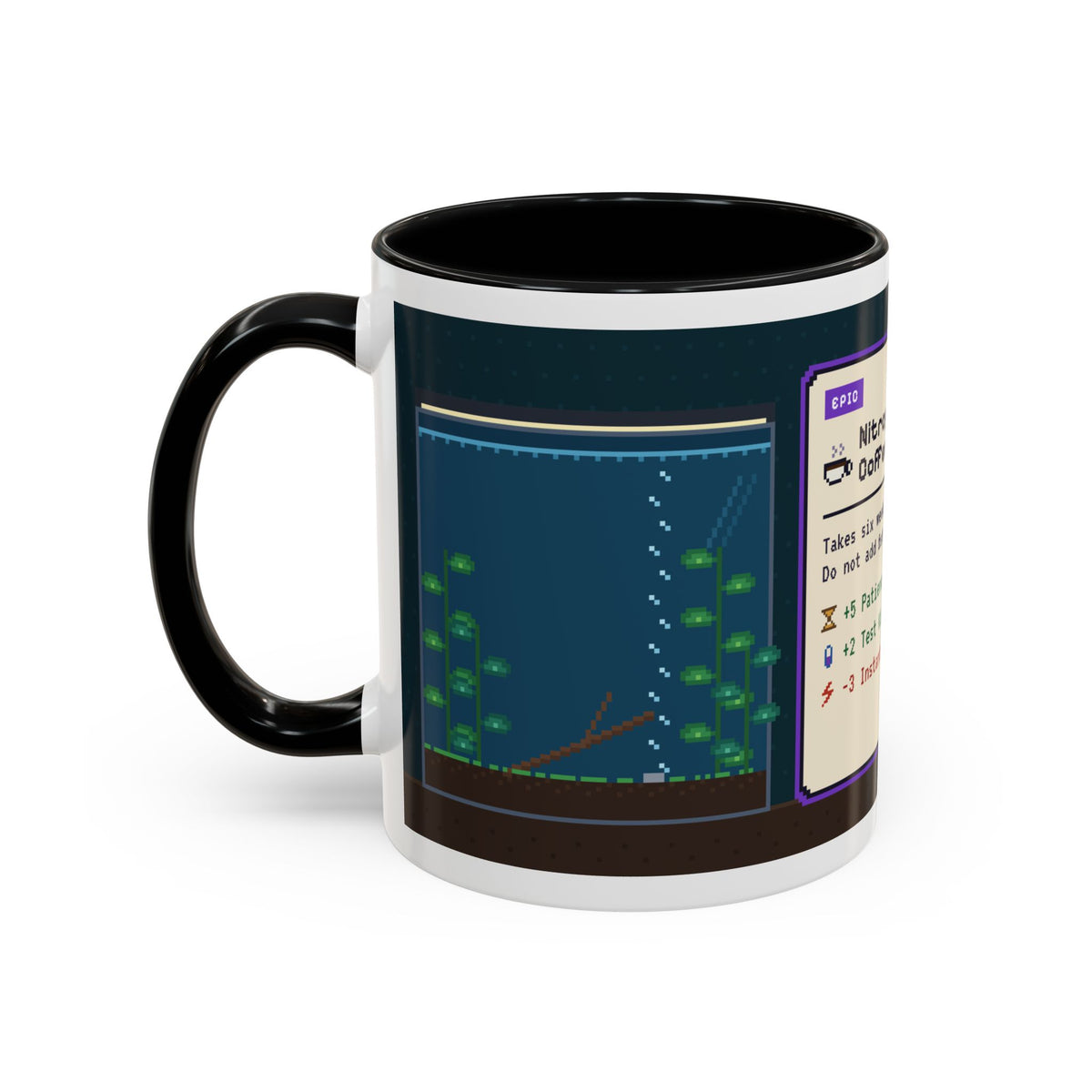 Nitrogen Cycle Coffee pixel art aquarium mug, 11oz ceramic – view 6