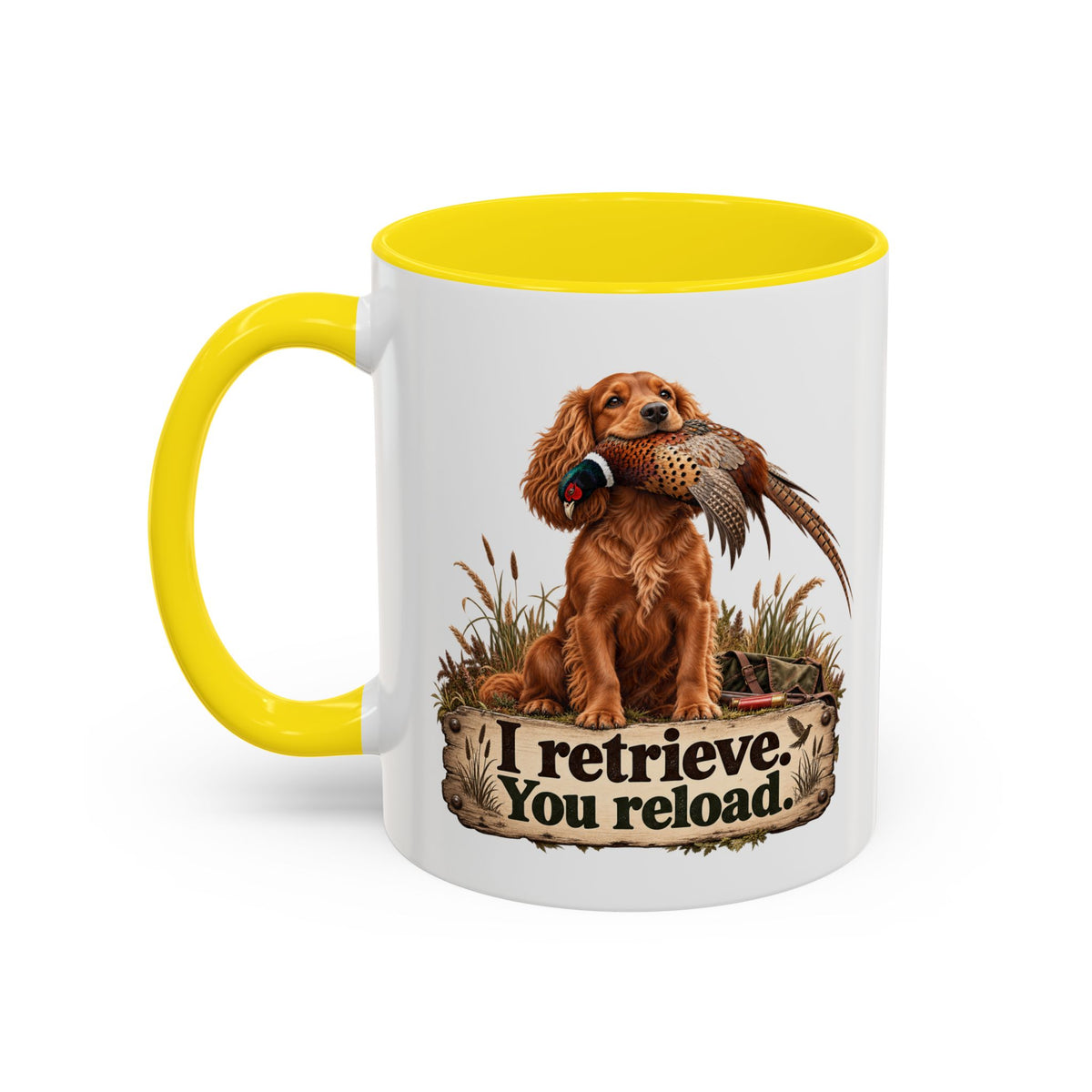 Funny Red Cocker Spaniel Mug - I Retrieve You Reload, Gundog Owner Gift, Shooting Dog Lover Coffee Mug, 11oz