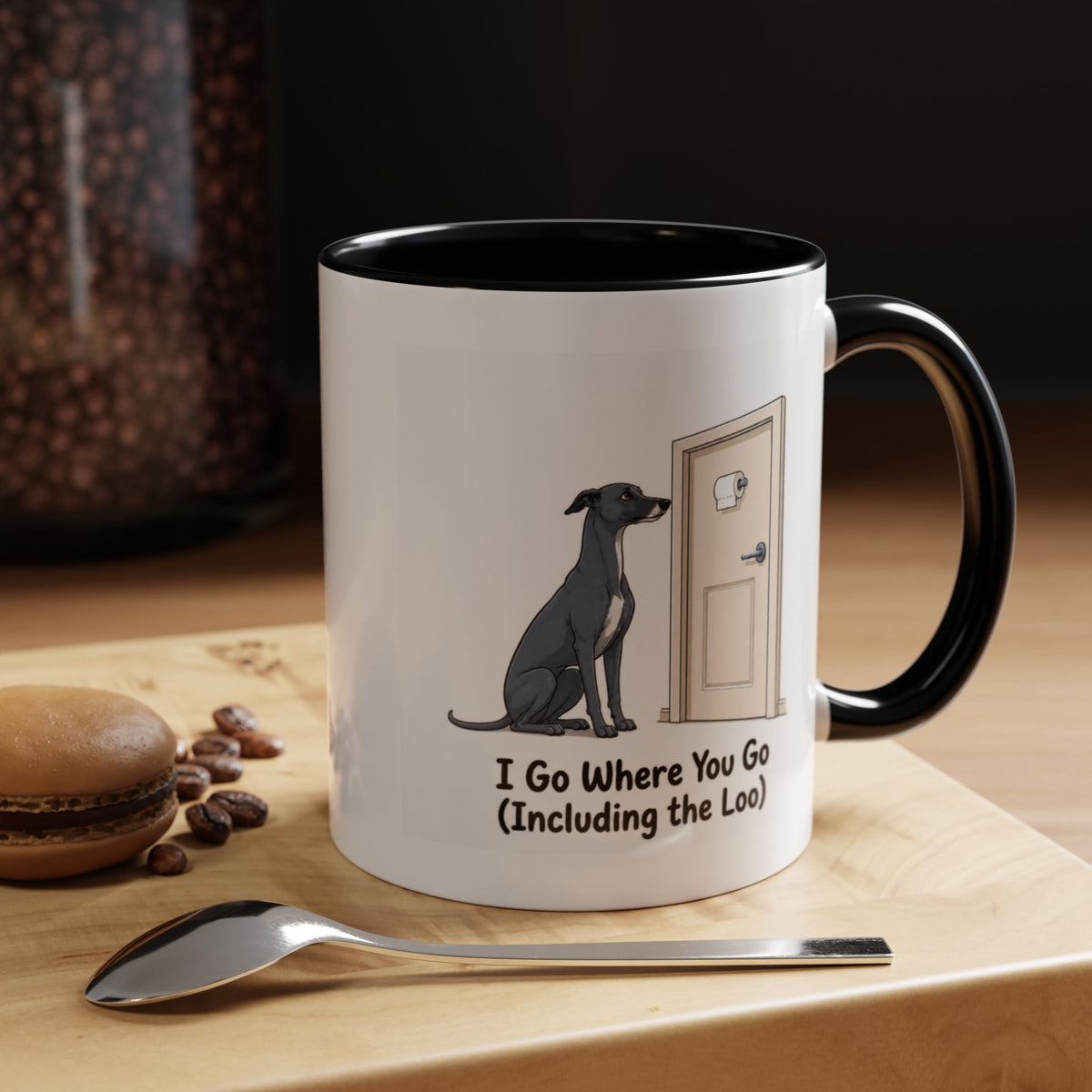 I Go Where You Go Mug - Whippet - Blue