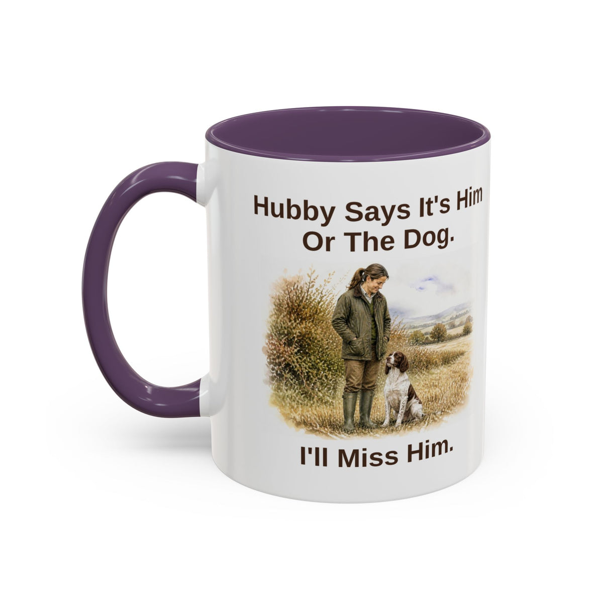 Hubby Says Mug - Springer Spaniel - Liver & White - Brunette