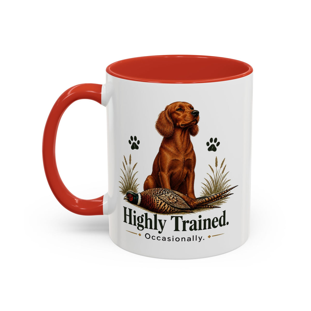Funny Red Cocker Spaniel Mug - Highly Trained Occasionally, Gundog Owner Gift, Shooting Dog Lover Coffee Mug, 11oz