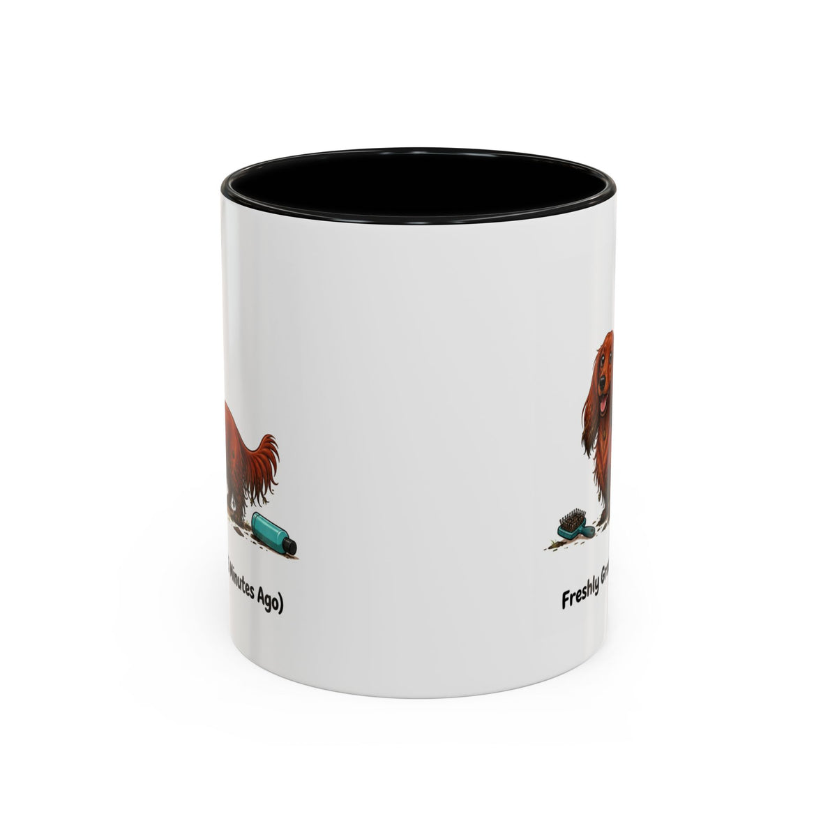 Freshly Groomed Mug - Mini Long Haired Dachshund - Red