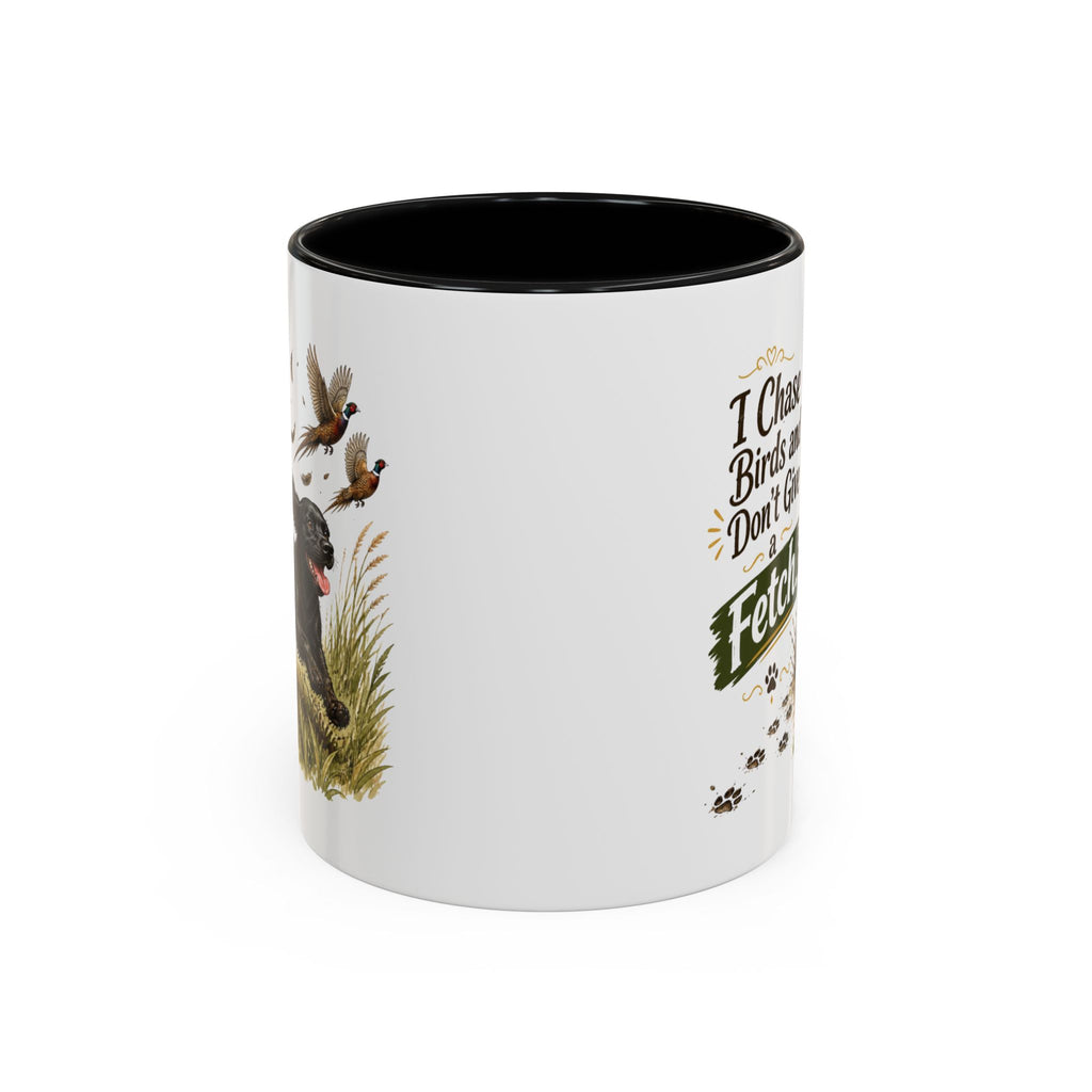 Funny Black Cocker Spaniel Mug - I Chase Birds and Don't Give a Fetch, Working Gun Dog Gift, Pheasant Shooting Mug, 11oz