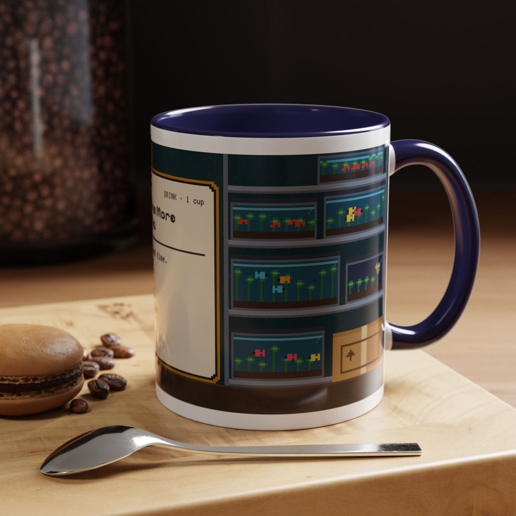 Just One More Tank Tea pixel art fishkeeper mug, 11oz ceramic – view 13