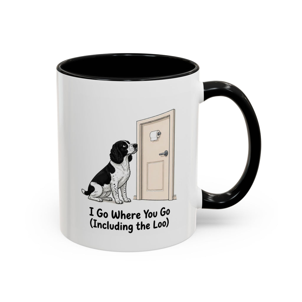 I Go Where You Go Mug - Springer Spaniel - Black & White