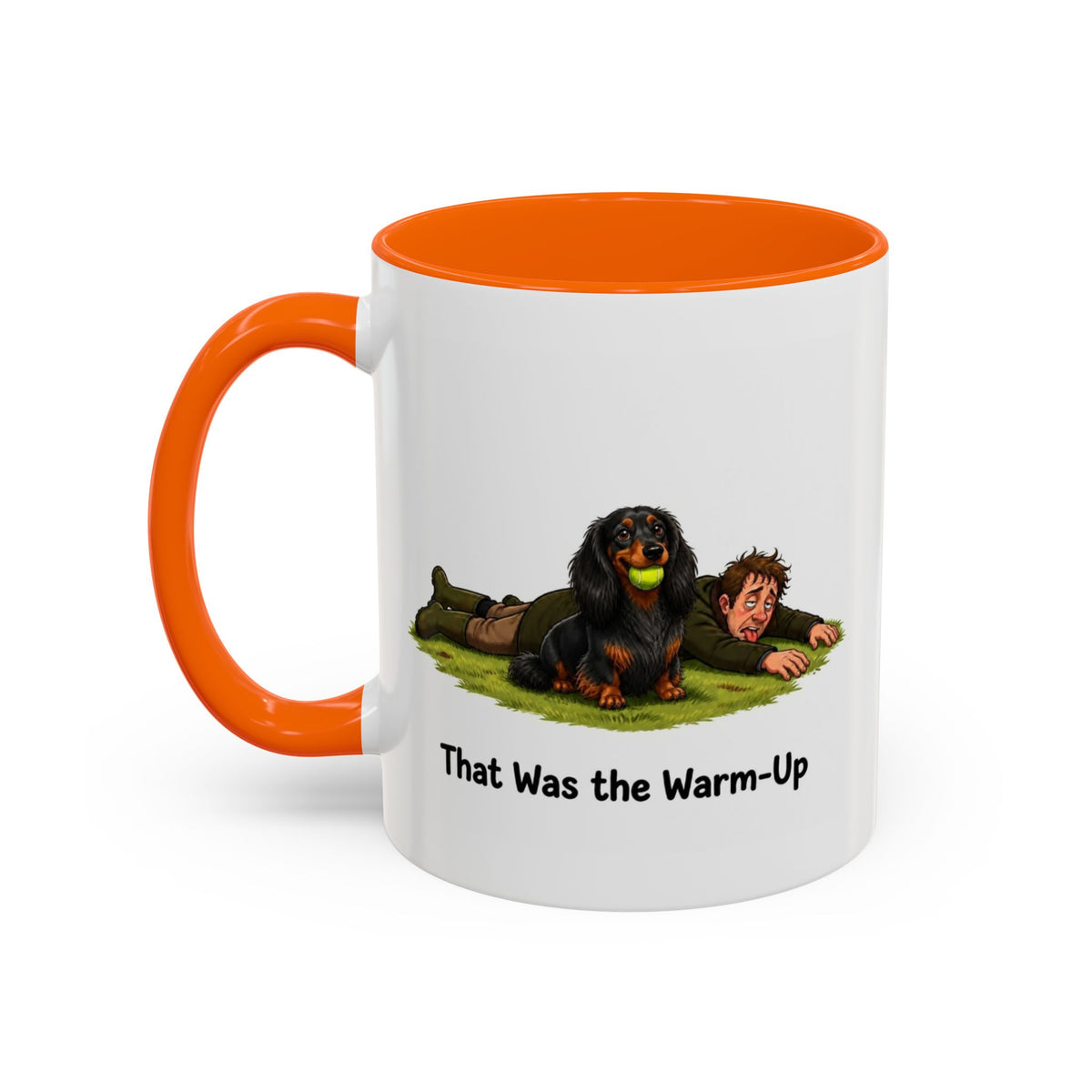 Warm-Up Mug - Mini Long Haired Dachshund - Black & Tan - Man