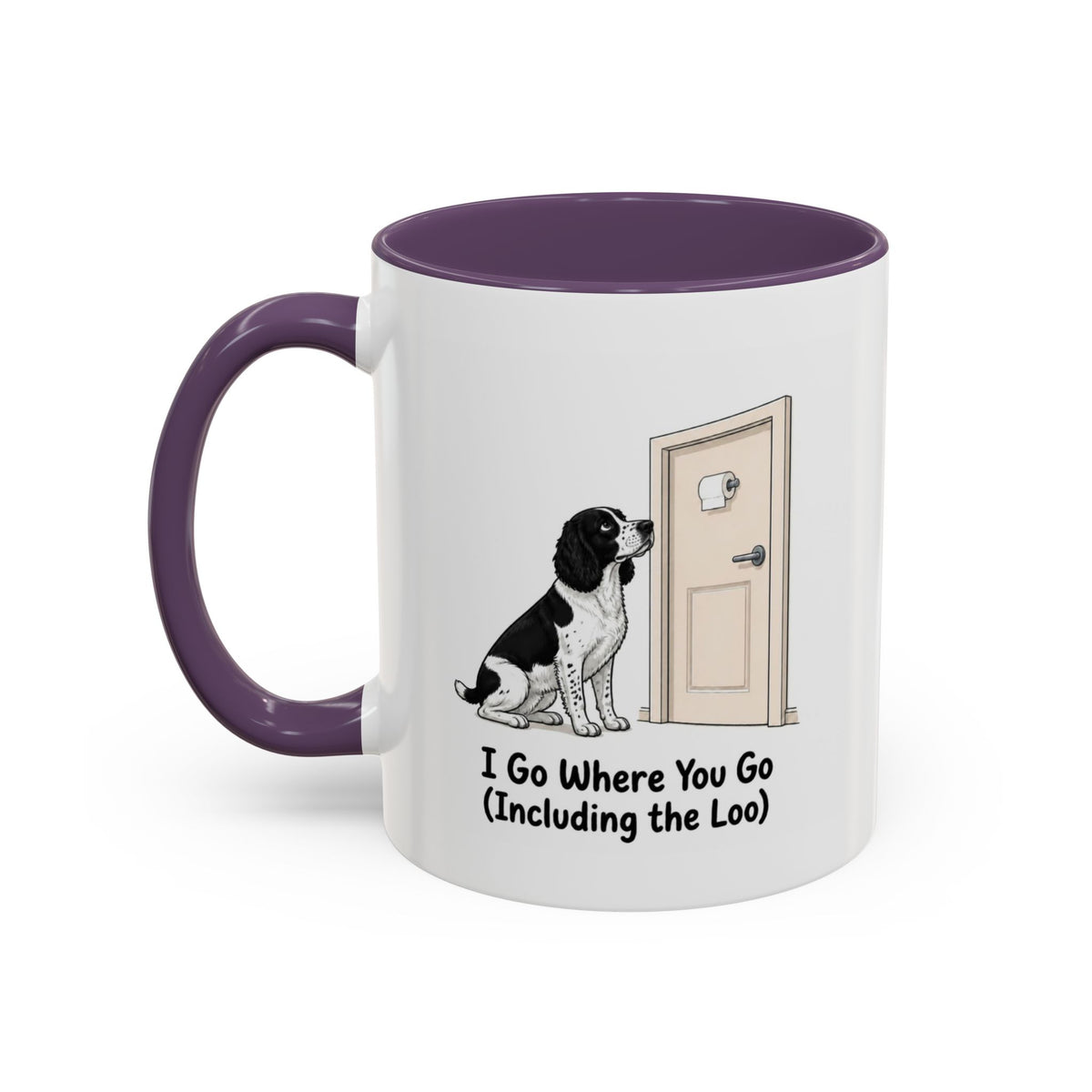 I Go Where You Go Mug - Springer Spaniel - Black & White