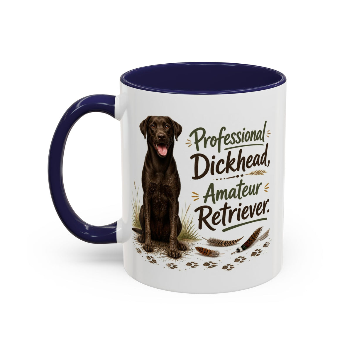 Funny Chocolate Labrador Mug - Professional Dickhead, Amateur Retriever, Working Gun Dog Gift, Pheasant Shooting Mug, 11oz